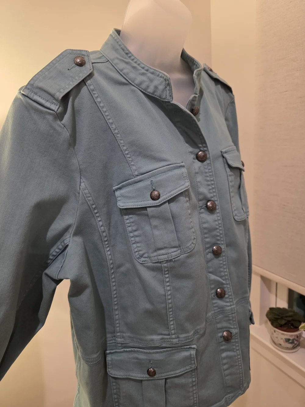 Talbots Utility Button-Front Jacket in Sage Green Size 2X - Picture 10 of 16